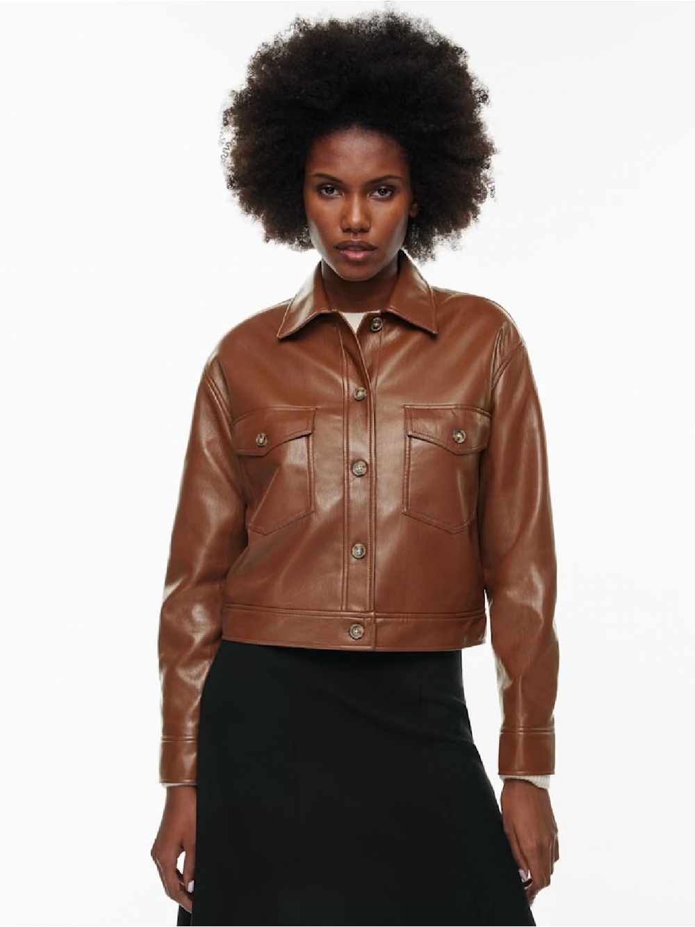 Aritzia: Wilfred Autumn Shirt Jacket in Cognac